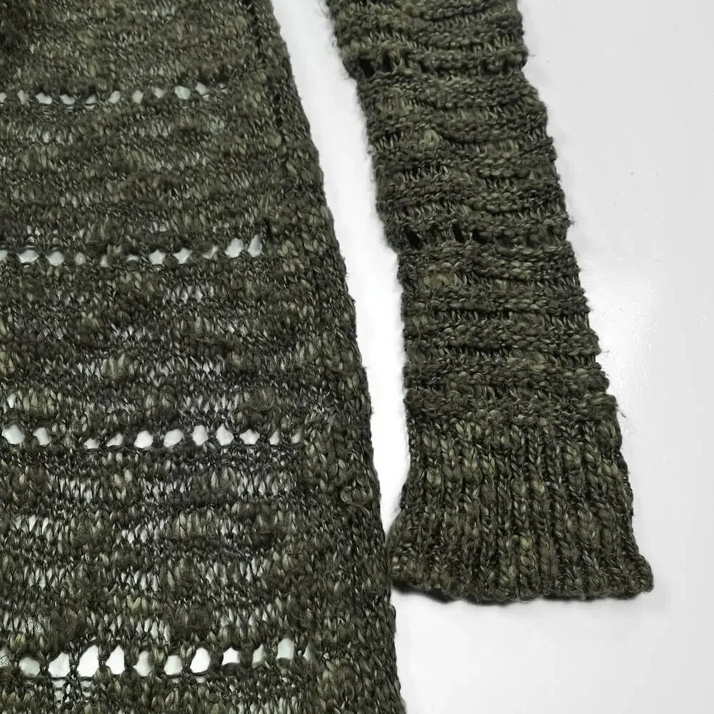 Mossimo Supply Co. Open Knit Long Cardigan Maxi Sweater Green Small